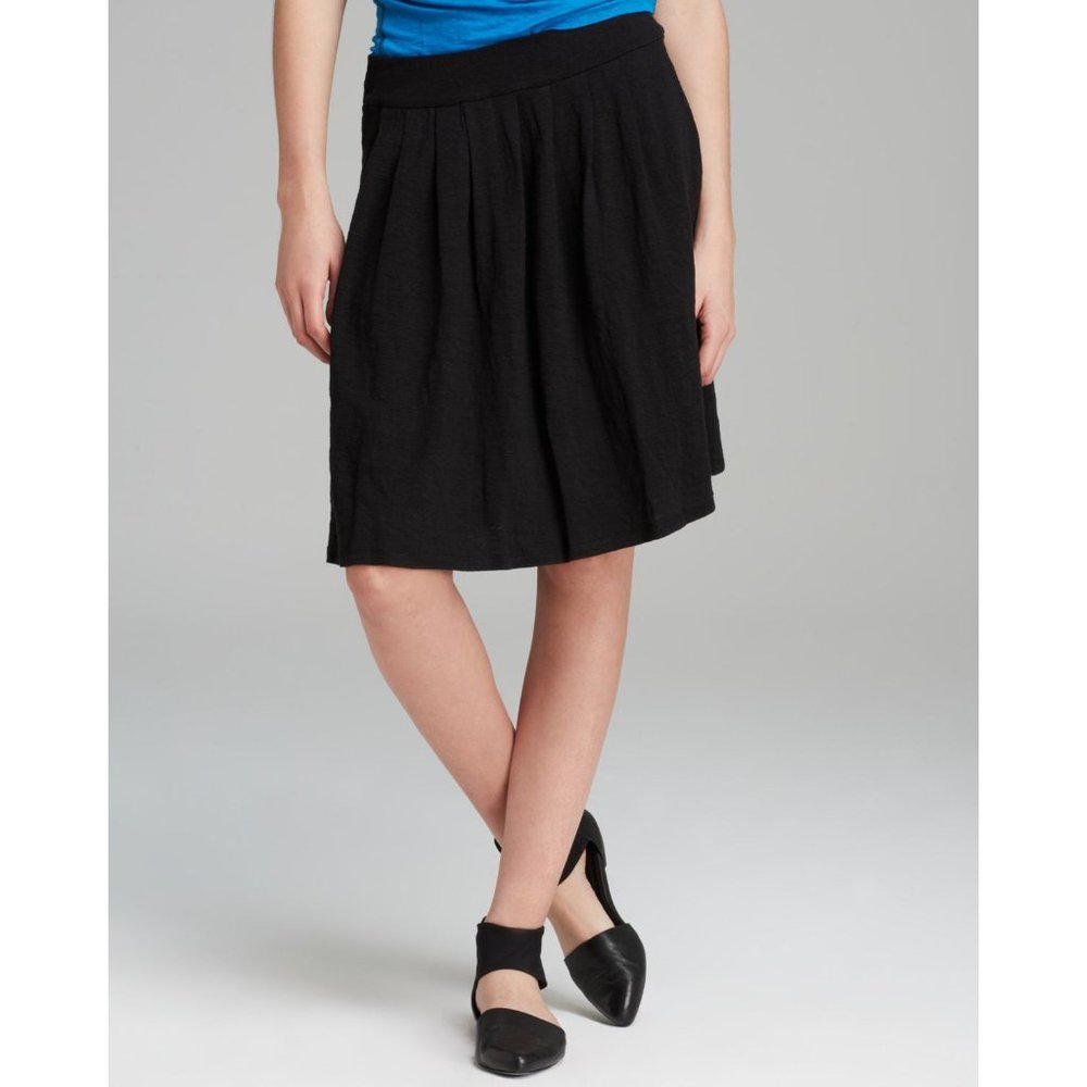 Eileen Fisher Pleated Organic Linen Jersey Skirt